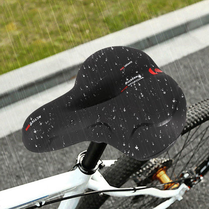 Stevvex bicycle saddle black leather surface with reflective accents and rain droplets on Tampa Home & Garden Store