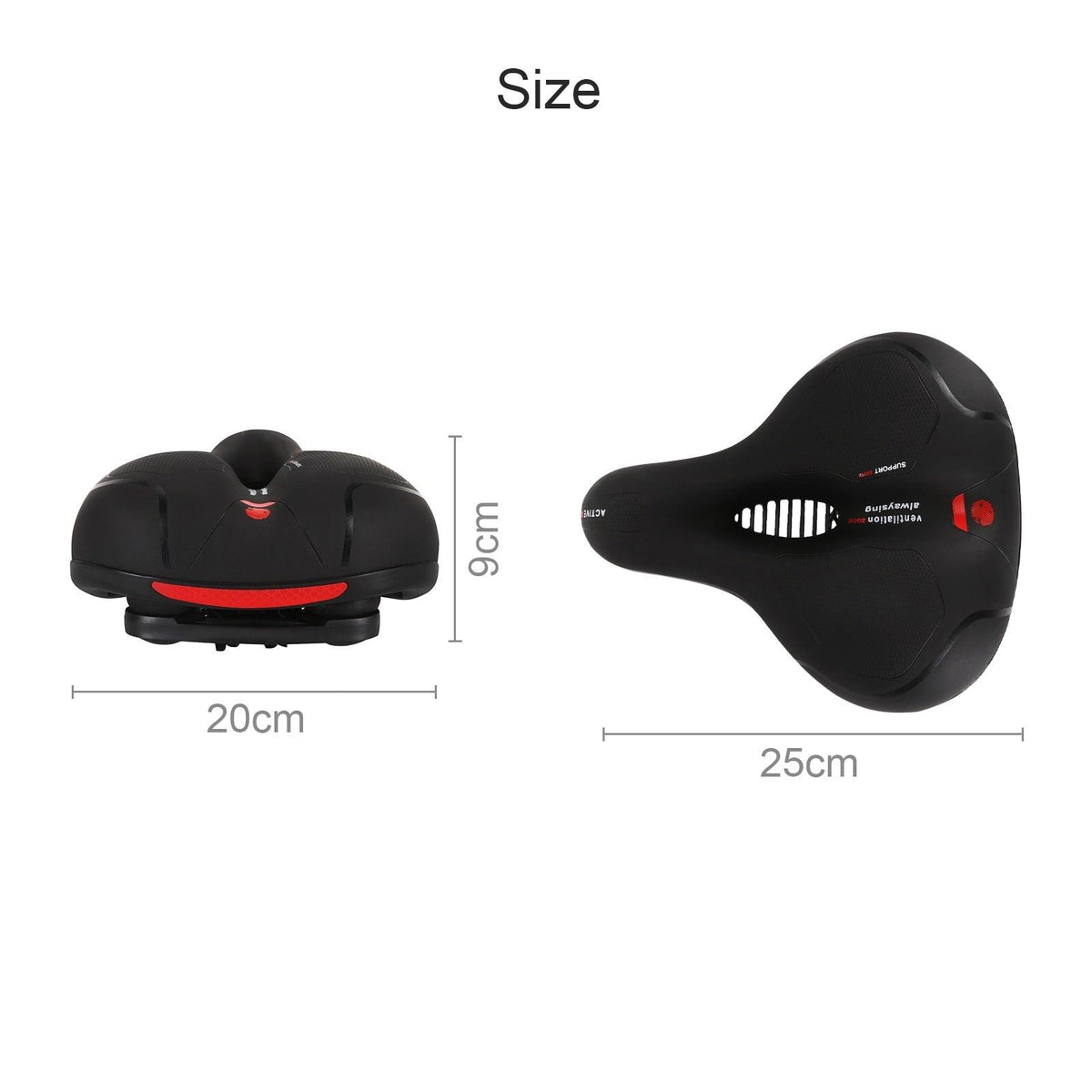Stevvex bike saddle cushion unisex memory foam padding 25x20 cm leather surface on Tampa Home & Garden Store