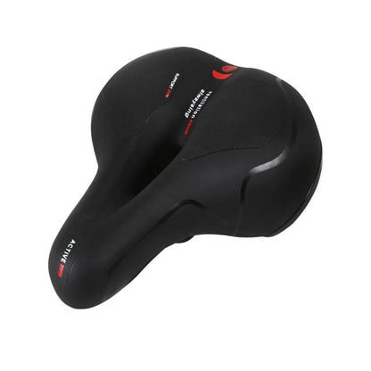 Stevvex black leather-surface bicycle saddle with memory foam padding and dual shock absorption on Tampa Home & Garden Store
