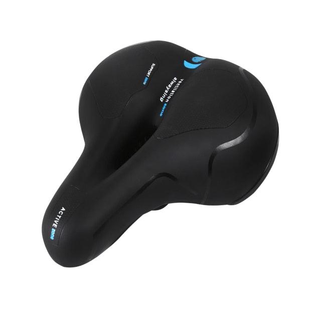 Stevvex bicycle saddle black leather cushion memory foam padding dual shock absorption on Tampa Home & Garden Store