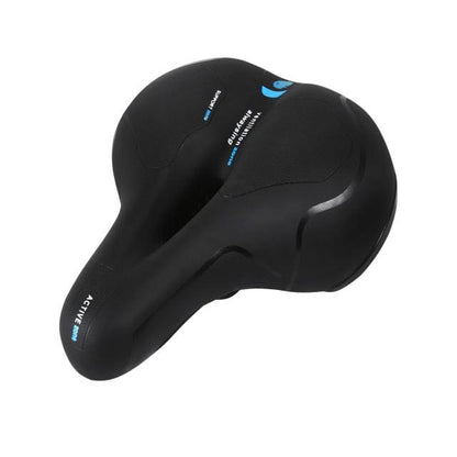 Stevvex bicycle saddle black leather cushion memory foam padding dual shock absorption on Tampa Home & Garden Store