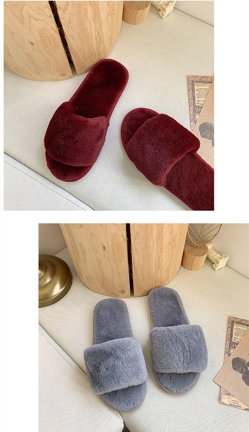Stevvex fluffy red faux fur cross-band slippers for women, memory foam indoor slides on Tampa Home & Garden Store
Stevvex fluffy blue-gray faux fur cross-band slippers for women, memory foam indoor slides on Tampa Home & Garden Store