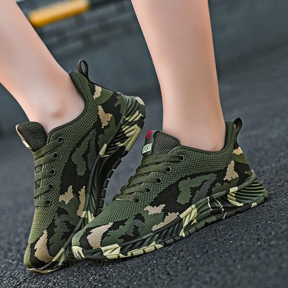 Stevvex camouflage green running sneakers on Tampa Home & Garden Store