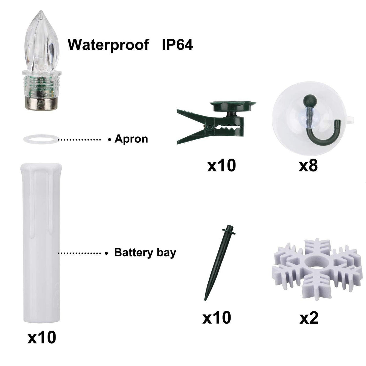 Stevvex flameless LED candles set waterproof remote timer includes 10 candle bodies, 8 discs on Tampa Home & Garden Store