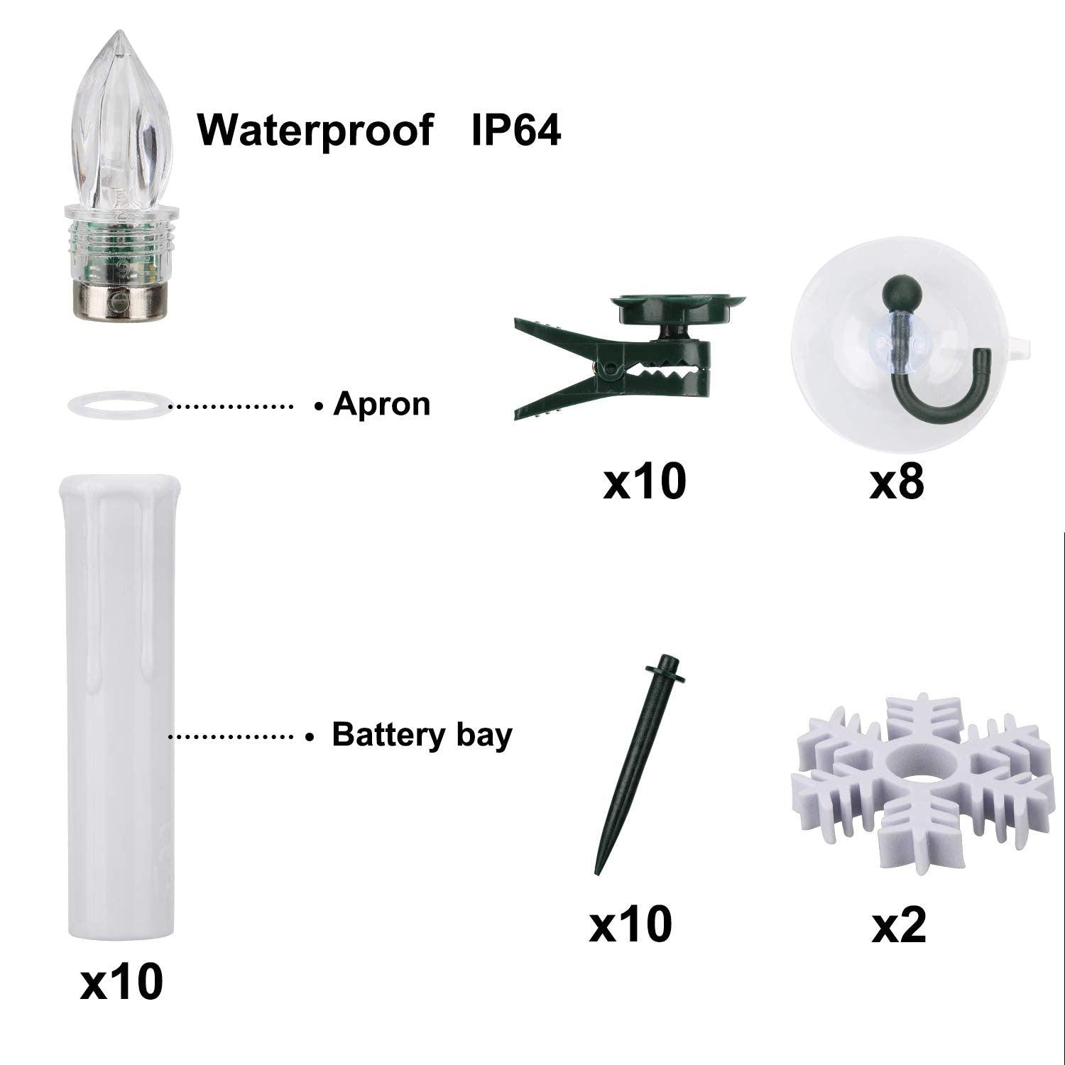 Stevvex flameless LED candles set waterproof remote timer includes 10 candle bodies, 8 discs on Tampa Home & Garden Store