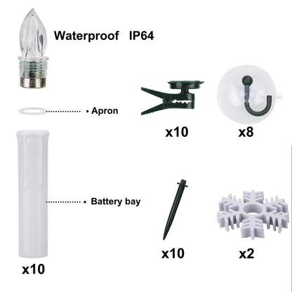 Stevvex flameless LED candles set waterproof remote timer includes 10 candle bodies, 8 discs on Tampa Home & Garden Store