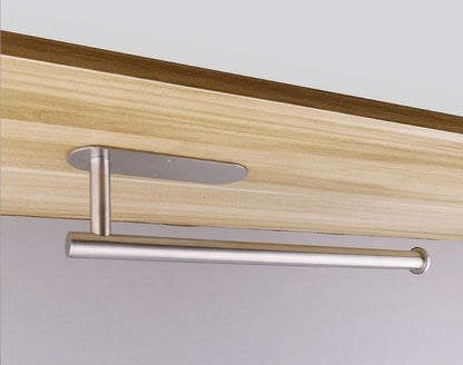 Adhesive stainless steel toilet paper holder with horizontal bar and mounting plate by Stevvex on Tampa Home & Garden Store