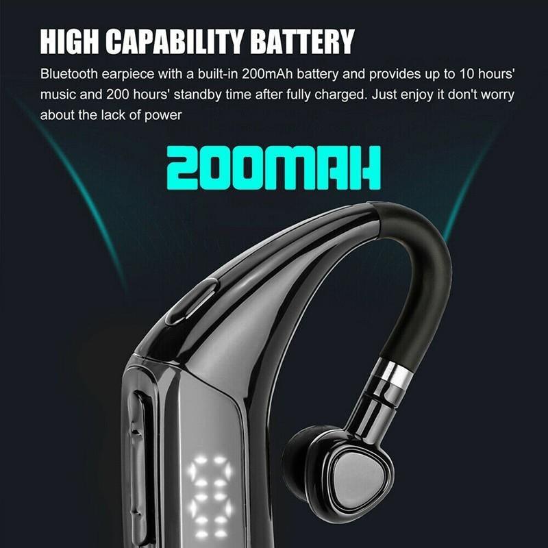 Stevvex ST10S23RFTRT black in-ear Bluetooth 5.0 headset with LED power display on Tampa Home & Garden Store