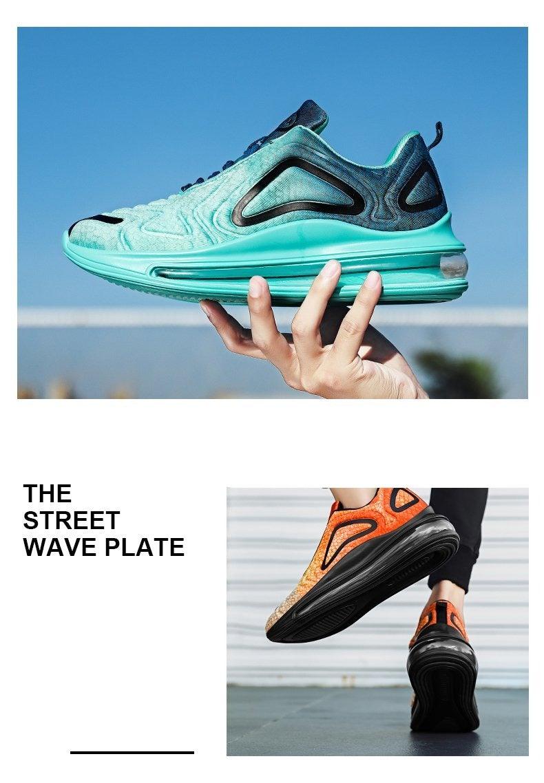 Stevvex men's air mesh platform sneakers in turquoise and orange, 2 styles on Tampa Home & Garden Store