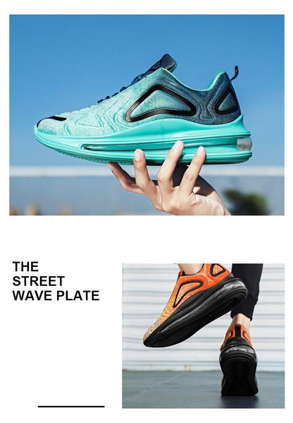 Stevvex men's air mesh platform sneakers in turquoise and orange, 2 styles on Tampa Home & Garden Store