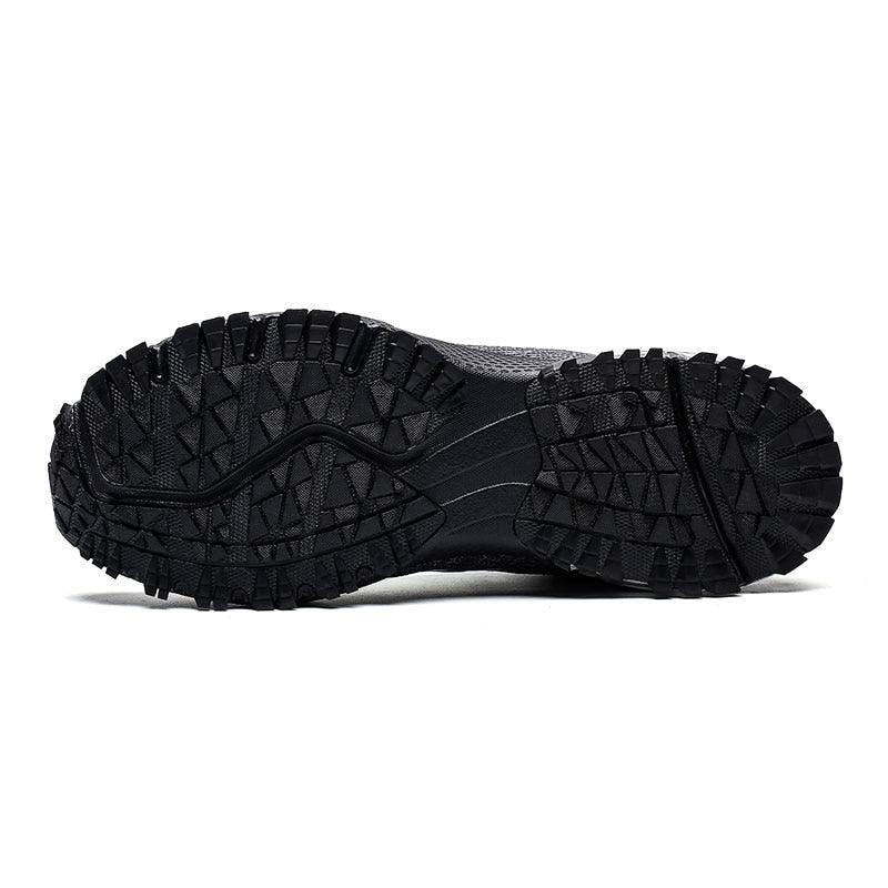 Stevvex running men's athletic sneakers outsole in black with rugged lug tread on Tampa Home & Garden Store
