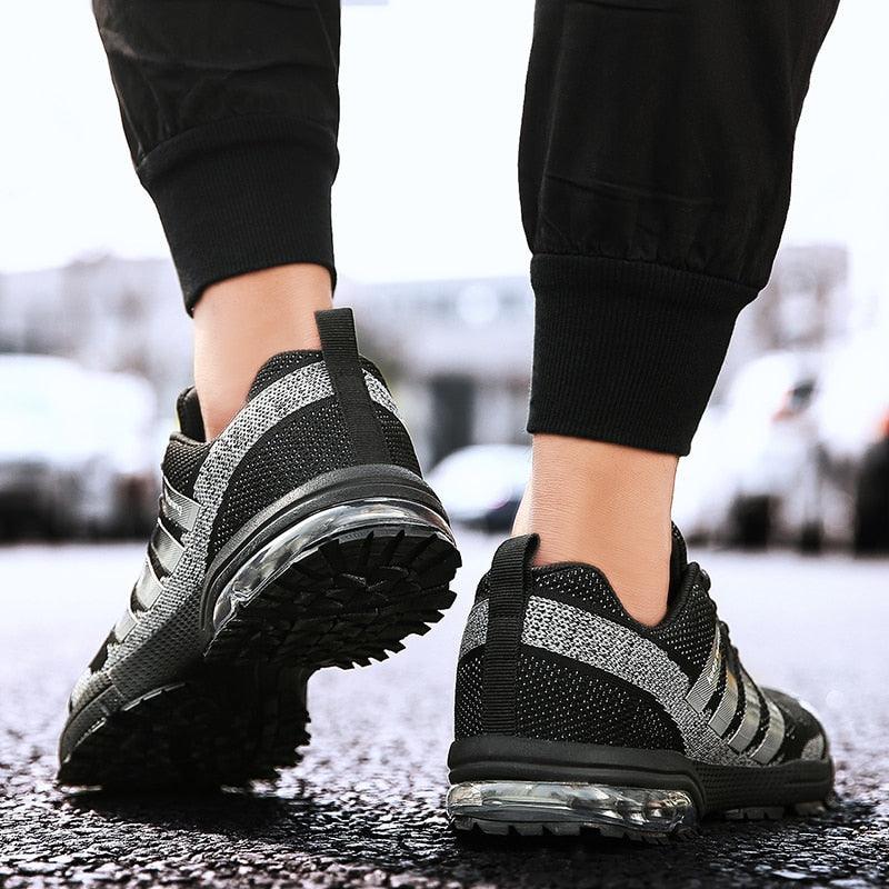 Stevvex running mens sport elegant sneakers with air cushion, black gray pair athletic shoes on Tampa Home & Garden Store