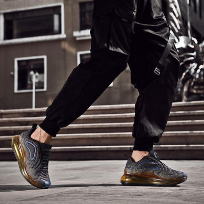 Stevvex athletic shoes breathable gray mesh running sneakers with amber air cushion sole on Tampa Home & Garden Store