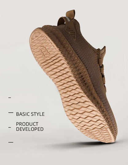Stevvex men's brown mesh running sneaker with breathable upper and wear-resistant outsole on Tampa Home & Garden Store