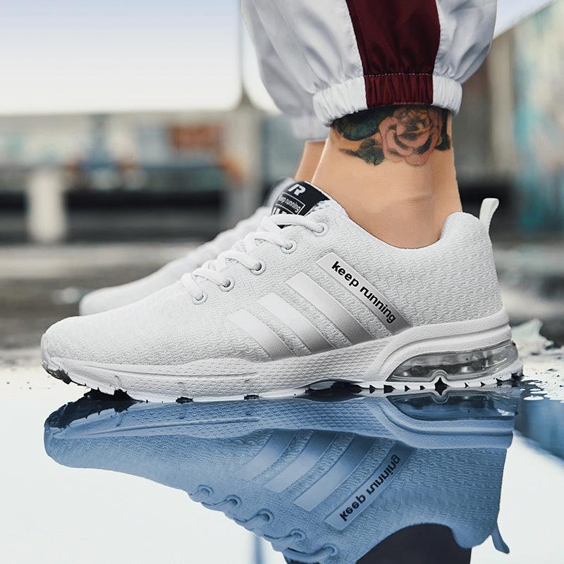 Men's casual sport sneakers white breathable mesh air cushion Stevvex pair on Tampa Home & Garden Store