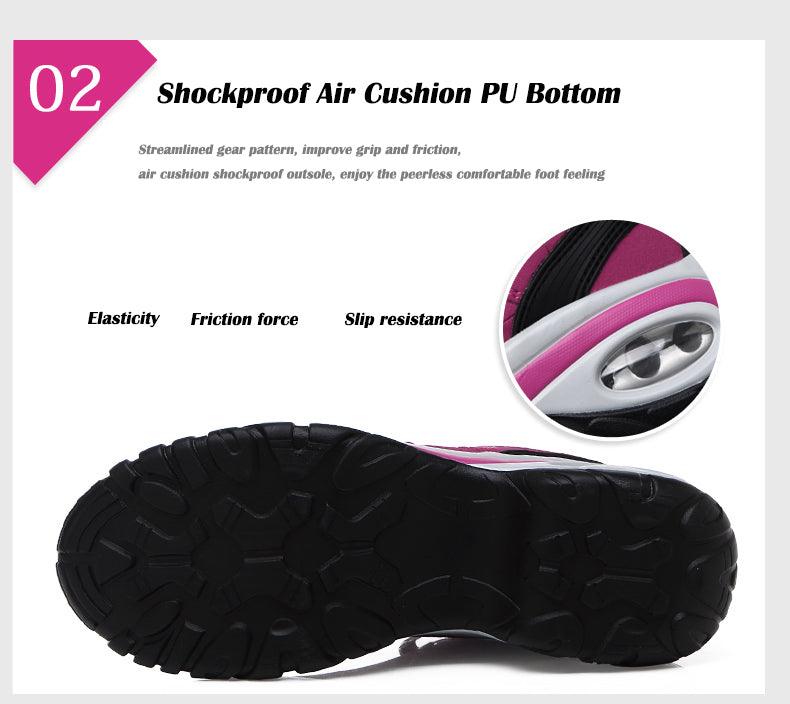 Stevvex women's running athletic sneakers pink white mesh upper with rugged black outsole on Tampa Home & Garden Store