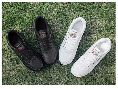 Stevvex sneakers white leather and black leather laceup trainers breathable mesh gym casual pair on Tampa Home & Garden Store