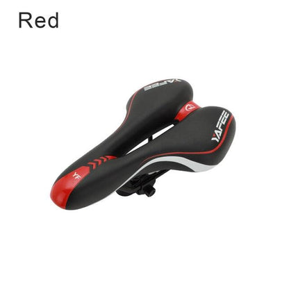 Stevvex sport bicycle saddle red-black, wide soft padded shock-absorbing road seat on Tampa Home & Garden Store