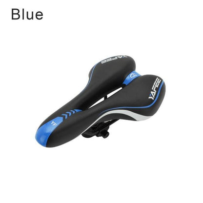 Bicycle saddle Stevvex blue-black padded seat with hollow core on Tampa Home & Garden Store