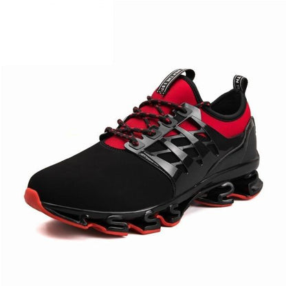 Mens running shoes Stevvex breathable black red upper with cushioned outsole on Tampa Home & Garden Store