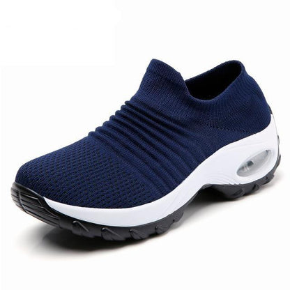 Knit sock sneakers Stevvex navy blue with white midsole on Tampa Home & Garden Store