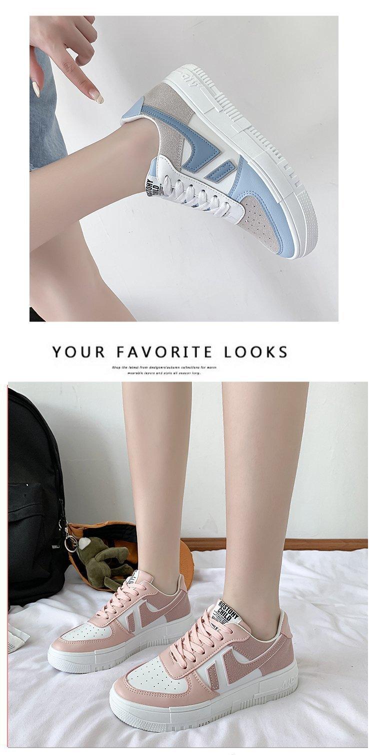 Stevvex womens sneakers blue/white and pink/white two-tone colorways, lace-up with platform sole on Tampa Home & Garden Store