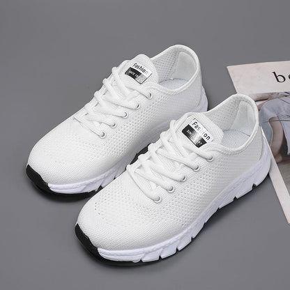 Stevvex white mesh sneakers for women, breathable lightweight non-slip walking shoes on Tampa Home & Garden Store