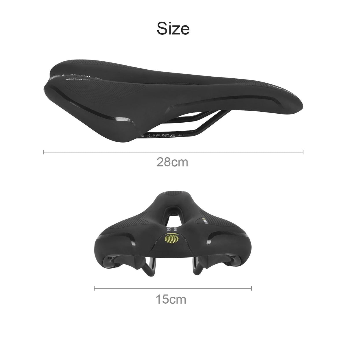 Stevvex hollow comfort bicycle saddle black memory foam, waterproof, 28x15 cm on Tampa Home & Garden Store