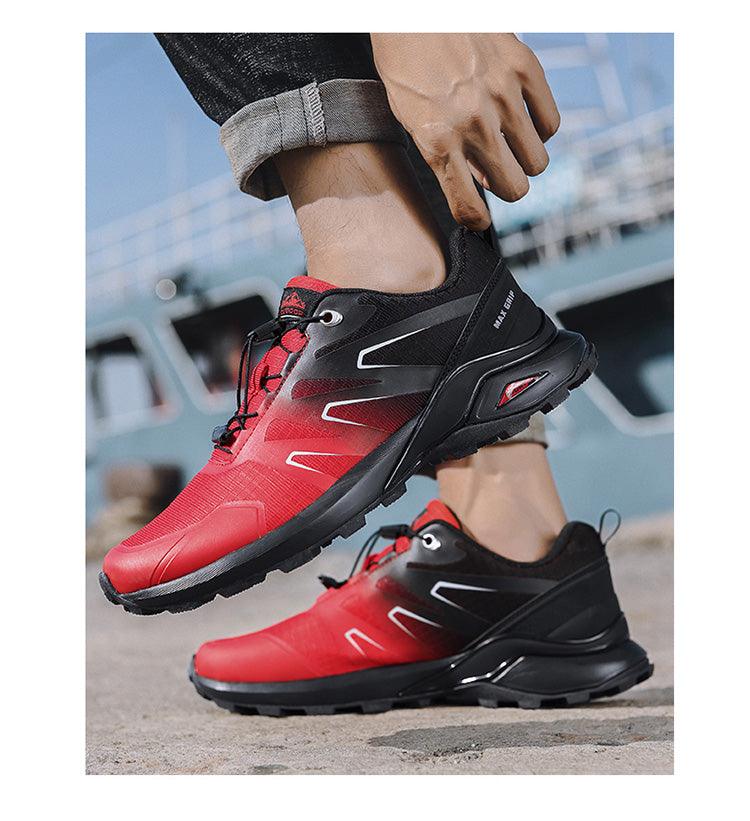 Stevvex men's athletic shoes red and black runners with non-slip outsole ST85SH3401WVH on Tampa Home & Garden Store