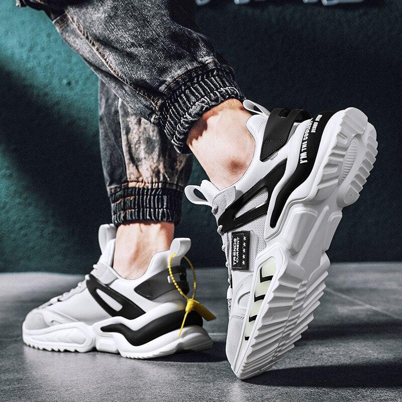 Stevvex sneakers men's black and white breathable running pair for gym on Tampa Home & Garden Store
