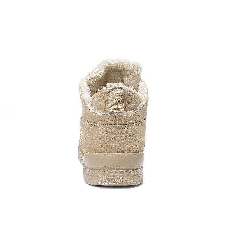 Men Winter Fur Lined Snow Boots Water Resistant