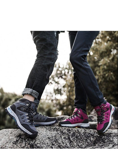 Stevvex hiking boots ST85SH3566JFK high-top black-gray magenta rugged outsole on Tampa Home & Garden Store