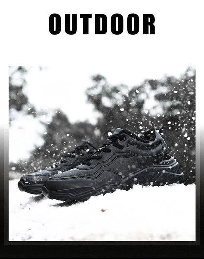 Men's Plush Leather Sneakers and Warm Linings