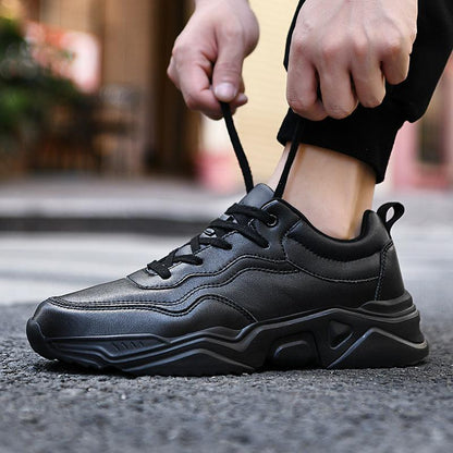 Men's Plush Leather Sneakers and Warm Linings