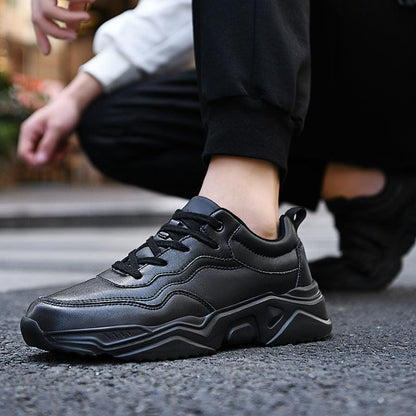 Men's Plush Leather Sneakers and Warm Linings