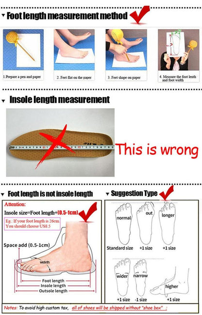 Stevvex winter boots measurement guide infographic showing foot length vs insole length with tape on Tampa Home & Garden Store