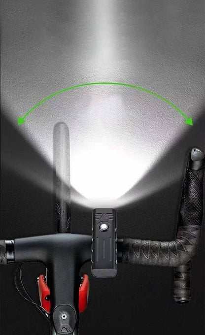Stevvex bicycle front light USB rechargeable 3-LED headlight, waterproof, black on bars on Tampa Home & Garden Store