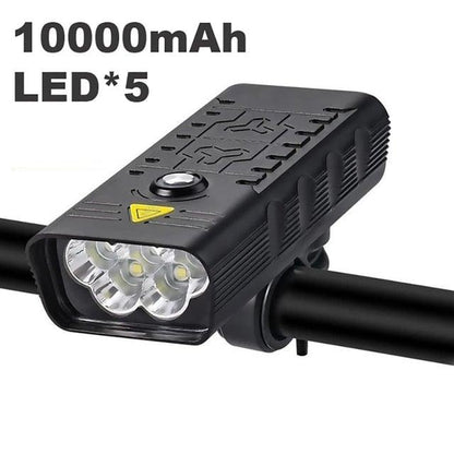 Bicycle front light Stevvex USB rechargeable LED headlamp with 5 LEDs waterproof handlebar mount on Tampa Home & Garden Store