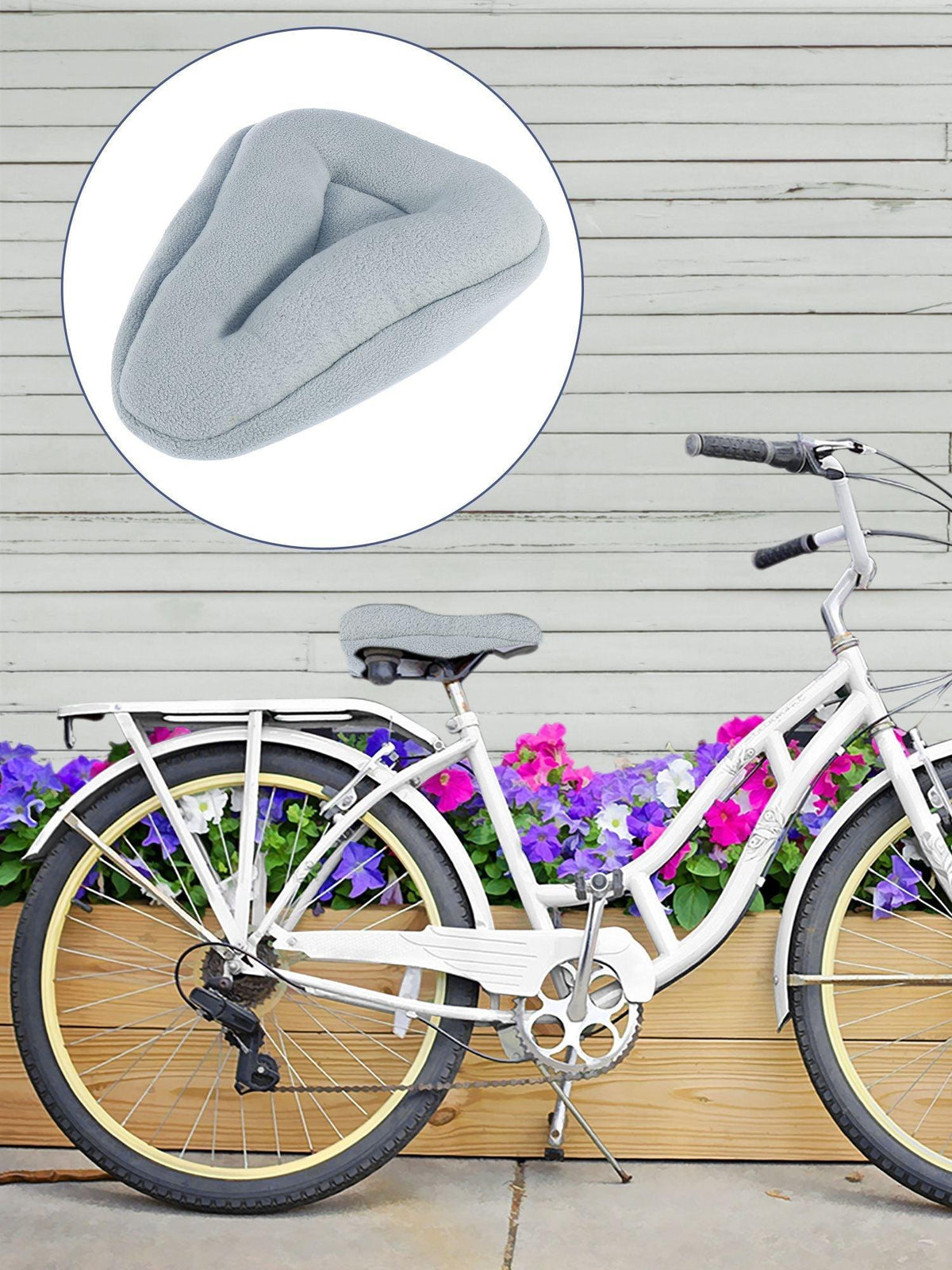Bicycle saddle seat cover universal gray fleece cushion by Stevvex breathable and soft on Tampa Home & Garden Store