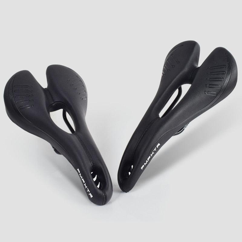 Stevvex bike saddle pair, black PU leather ergonomic MTB/road seats on Tampa Home & Garden Store
