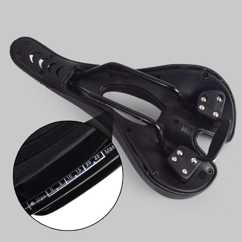 Stevvex bike saddle black PU leather cushion with sponge filling, waterproof rails on Tampa Home & Garden Store