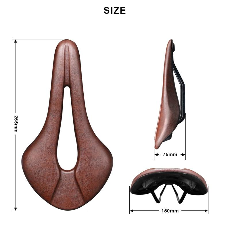 Stevvex bike saddle hollow PU leather cushion with open center memory foam padded road seat on Tampa Home & Garden Store