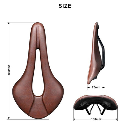 Stevvex bike saddle hollow PU leather cushion with open center memory foam padded road seat on Tampa Home & Garden Store