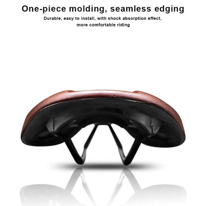 Bike saddle brown PU leather with black steel rails, comfortable cushion on Tampa Home & Garden Store