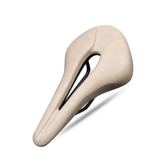 Bike saddle hollow cushion beige PU leather memory foam padding Stevvex road bike seat on Tampa Home & Garden Store