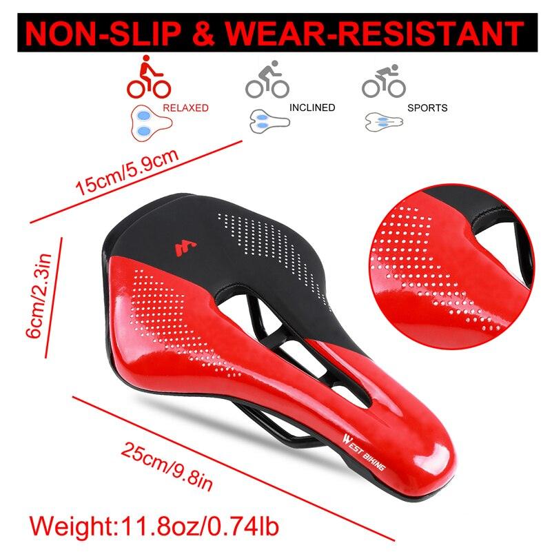 Stevvex leather bike saddle red and black, breathable, soft padded, waterproof shock-absorb seat on Tampa Home & Garden Store