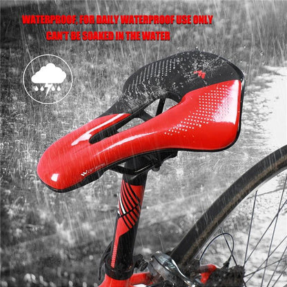 Stevvex leather bike saddle red and black, waterproof padded comfort seat for universal fit on Tampa Home & Garden Store