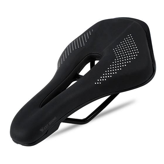 Stevvex leather bicycle saddle for road bikes, black padded seat with rails on Tampa Home & Garden Store