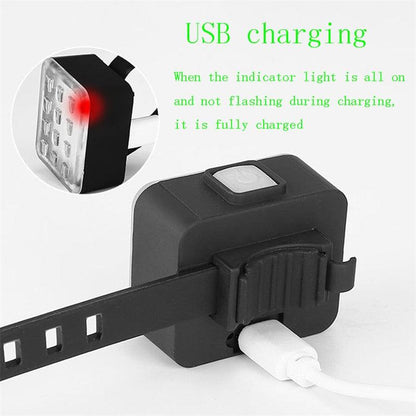 Stevvex bicycle front light 10000mAh USB rechargeable 8 LED IP65 waterproof on Tampa Home & Garden Store