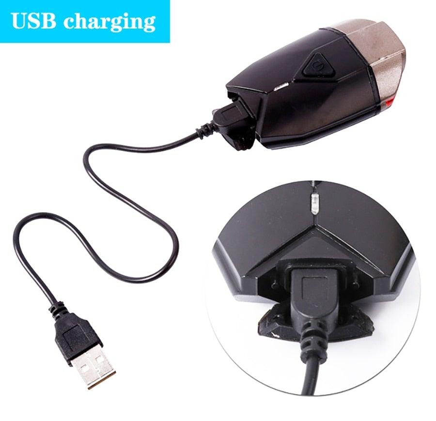 Smart wireless taillight black with USB charging cable and remote signal light for bikes on Tampa Home & Garden Store
